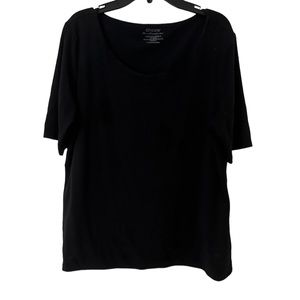 Chicos Women's Size 2 Short Sleeve Black Top